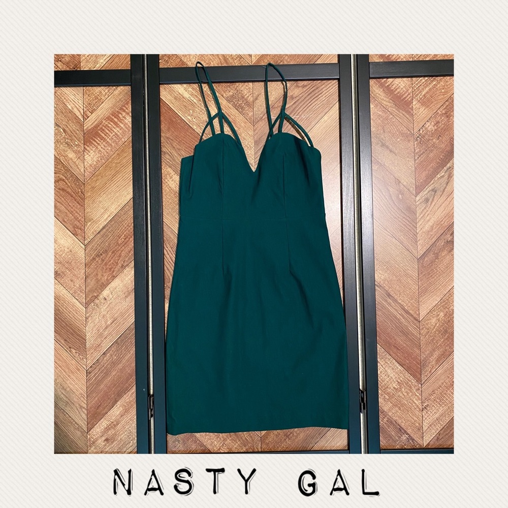 NASTY GAL - Hunter Green Body Con Dress - SZ: Small